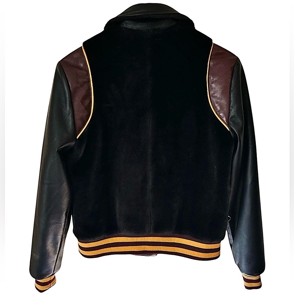 William Rast Noelie Varsity Moto Jacket Black Faux Fur & Leather Oversized Small - Picture 15 of 16